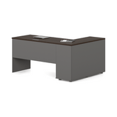 Dawn2-D L-Shape Wooden Office Desk with Storage Cabinet